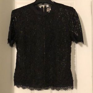 Zip back lace shirt.